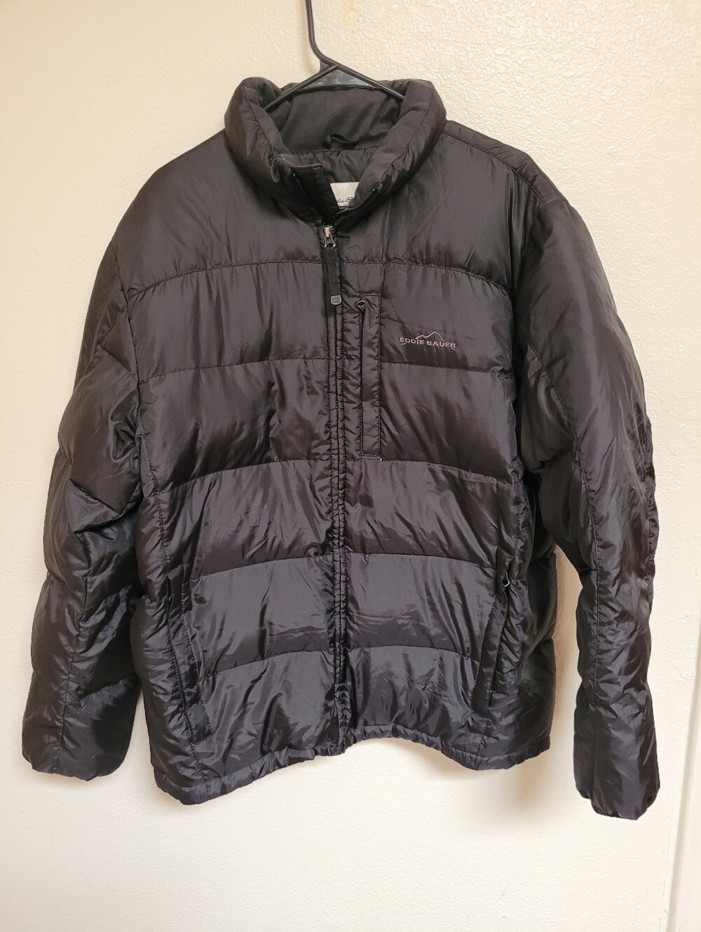 Eddie Bauer Menss Black Premium Goose Down Puffer Coat